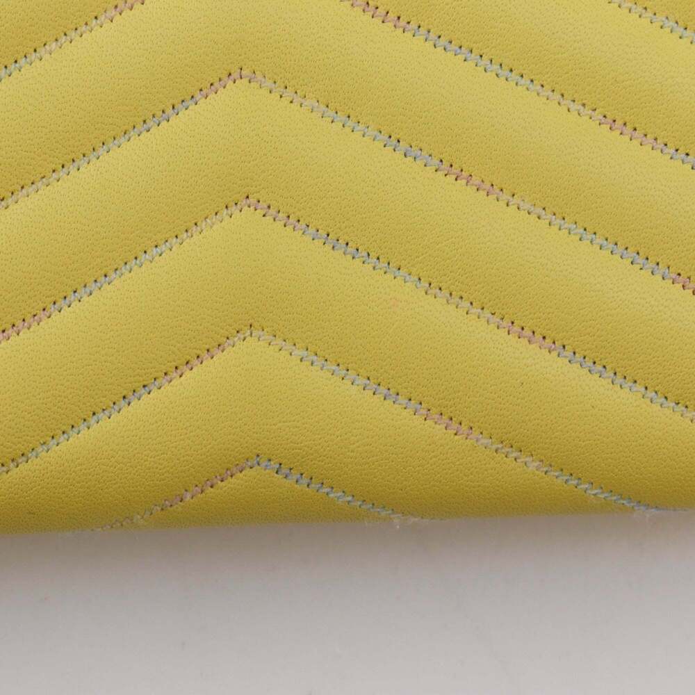 CHANEL Authentic Yellow Lambskin Leather Logo Wallet - Picture 12 of 16